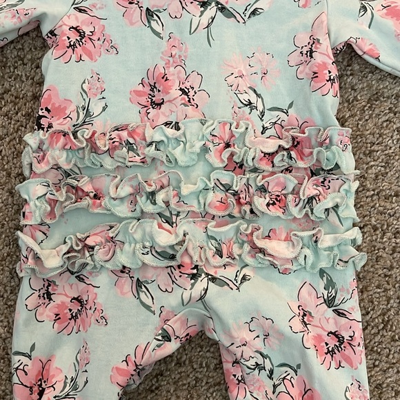 Little Me Floral Zip Footed One-Piece and Headband - Picture 10 of 10
